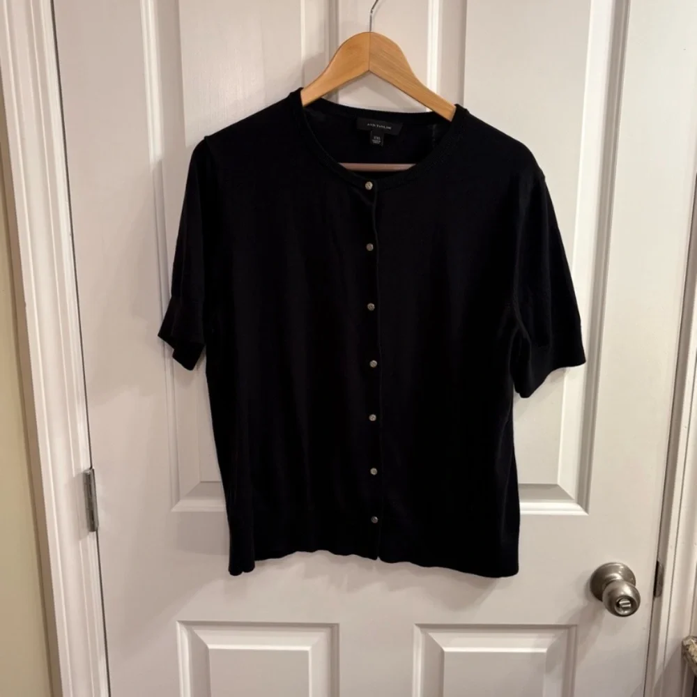 Black Button-Up Cardigan - Picture 1 of 4